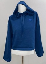 NIKE Women&#39;s Blue Hodded Sweatshirt Crop Top Size Small - $26.72