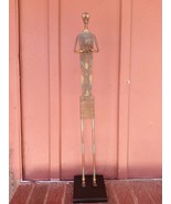 Vintage Brass Tribal Statue Figurine Playing Cymbals - £32.58 GBP