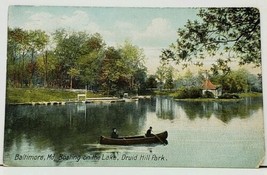 Baltimore Md Boating on the Lake Druid Hill Park Postcard I8 - £3.10 GBP
