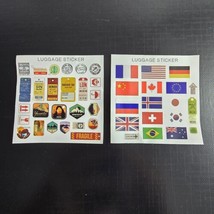2 Sheets Micro Miniature Stickers World Travel Luggage Flags Passport St... - £3.87 GBP