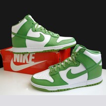 Nike Dunk High Retro Men&#39;s Basketball Shoes White/White/Chlorophyll Size 14 - $118.76