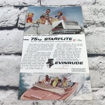 Vtg 1959 Print Ad Evinrude 75 HP Starflite Boat Motor Advertising Art  - £7.80 GBP
