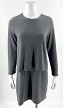 J Jill Pure Dress Sz Small Petite Gray Luxe Tencel Layered Crossover Back - £23.25 GBP