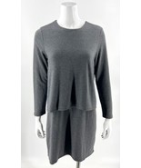 J Jill Pure Dress Sz Small Petite Gray Luxe Tencel Layered Crossover Back - £23.74 GBP