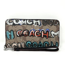 NWT Coach Limited Edition Mint + Serf Long Zip Around Wallet In Signature Canvas - £134.58 GBP