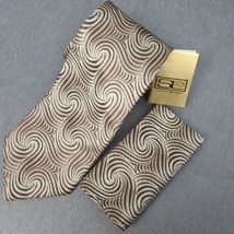 Steven Land 100% Silk Collection Tie and Hanky Set Bronze Swirl 3.75 x 59  - £21.39 GBP