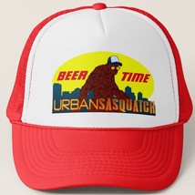Urban Sasquatch BEER TIMEl Trucker Hat - Red - $18.95