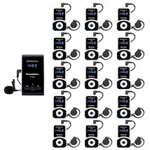 Case Of 1 Transmitter 15 Receivers, T130, Wireless Tour Guide System Headsets, E - £392.52 GBP