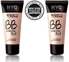 NYC Smooth Skin BB Creme 5 in 1 #001 LIGHT (1 fl oz) EACH (SET OF 2) PLU... - £15.73 GBP