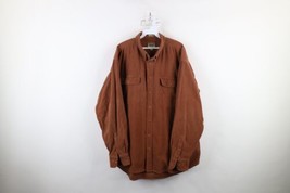 Vintage 90s Cabelas Mens XLT Faded Heavyweight Chamois Cloth Button Shirt Brown - $54.40