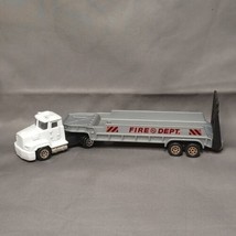 Vintage 1998 LOOSE Hot Wheels White And Gray Fire Department Long Hauler - $16.82