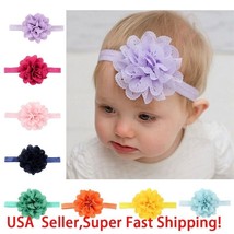 16 Pcs/lot Baby Girls Flower Headbands hollow Elastic Bow Kids Hair Acce... - £15.57 GBP