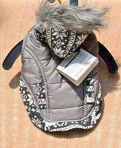 Outdoor Dog Pattern Detail Gray Coat w/Faux Fur Trim (Pet/Dog) Extra Sma... - £10.54 GBP