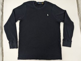 Polo Ralph Lauren Shirt Mens 2XL Navy Blue Pony Waffle Knit Thermal Crew... - $22.76