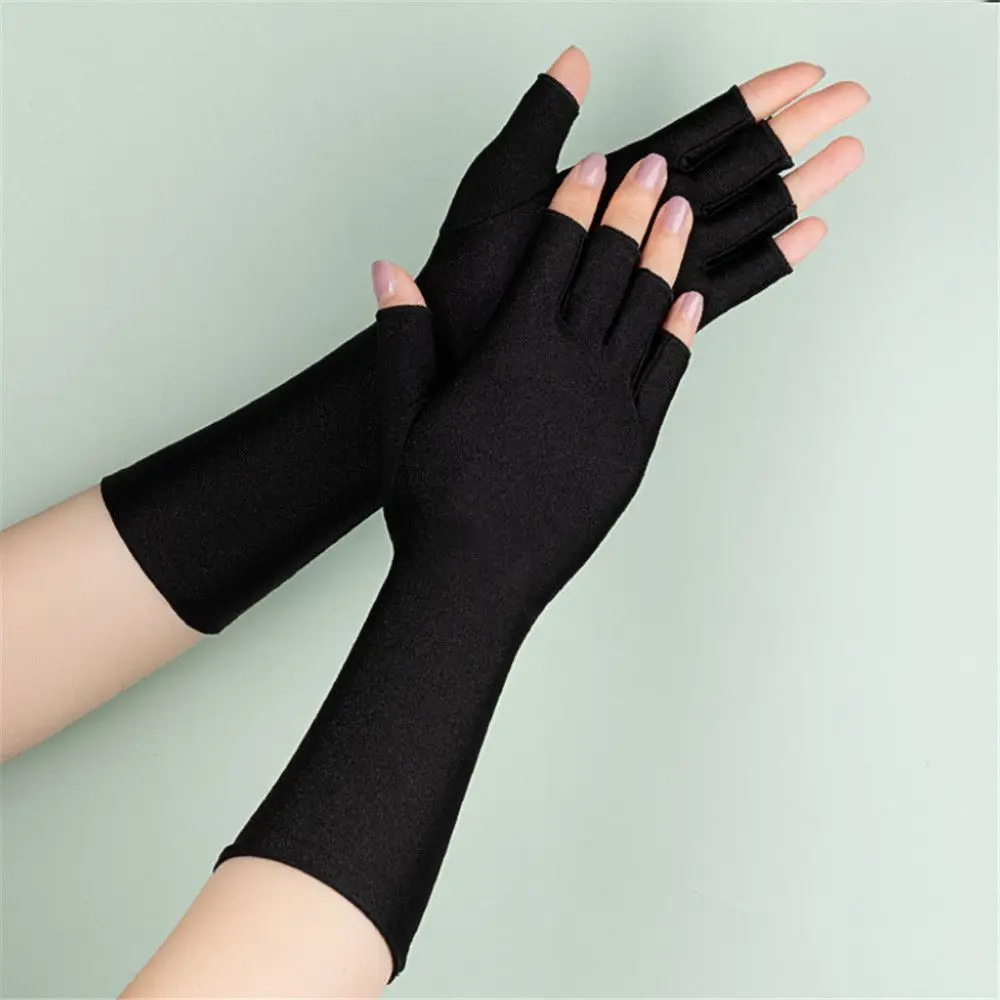 Sporting 1Pair Sunscreen Protection Fingerless Long Gloves Women Arm Cool Summer - £23.84 GBP