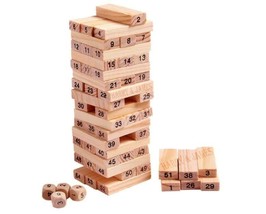 Wooden Tower Game Wood Tumbling Blocks Set with 48 Pieces Development Toys - £23.72 GBP