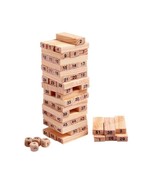 Wooden Tower Game Wood Tumbling Blocks Set with 48 Pieces Development Toys - £23.35 GBP