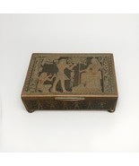 Vintage Egyptian Revival Decorative Jewelry Box - Wooden Interior - $26.94 CAD