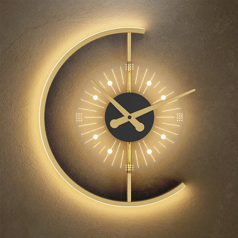 Modern LED Wall Lamp Clock Sconce for Bedroom Bedside Living Dining Room... - $50.00