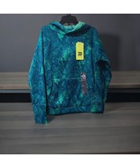 Boys all in motion 4/5 tech fleece hoodie teal Green print w/ thumbholes - $25.00