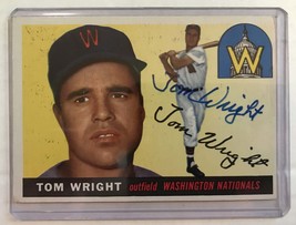 Tom Wright (d. 2017) Signed Autographed 1955 Topps Baseball Card - Washington Se - £11.98 GBP
