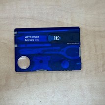 Translucent Blue Victorinox Swiss Army SwissCard Lite w/ white light, Great EDC! - £26.68 GBP