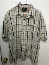 Woolrich Mens Hiking Fishing Short Sleeve Plaid Vented Button Shirt Size XL - $13.86