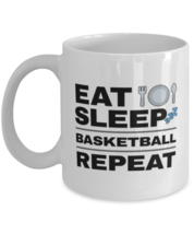 Funny Basketball Mug - Eat Sleep Repeat - 11 oz Coffee Cup For Sports Fans  - £11.95 GBP