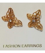 Gold Plated Butterfly Stylish Fashion Women Earrings - NWT - $6.92