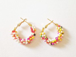 Handmade Rice Beads Earrings Multi Coloured - £10.67 GBP