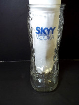 Cowboy boot glass handle SKYY Vodka blue logo 6&quot; tall 12 oz - $8.56