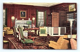 Postcard 1951 Franklin D Roosevelt Home Living Room Interior View Hyde Park N.Y. - £9.41 GBP