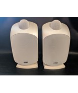 Pair B&amp;W Bowers &amp; Wilkins LM1 Bookshelf Monitor Speaker Stands White Wor... - $148.88 CAD