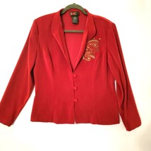 R&amp;K Originals Womens 3 Button Dress Blazer Sz S Embroidered Accent Lined Vintage - £11.63 GBP