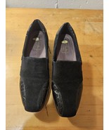 Clarks Everyday Noreen Will Womens Black Croco Patent/Fabric Loafers 7N - $14.85