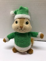 TY Theodore Alvin &amp; The Chipmunks In Green Santa Hat 7&quot; Plush Figure - £11.76 GBP