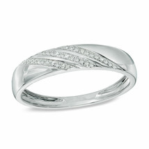 Men&#39;s 1/2Ct 14k Solid White Gold Wedding Band Ring Round Cut Real Moissanite - £318.74 GBP