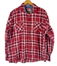 Wrangler Flannel Shirt Size Large Mens Red Black Plaid Button Down Lumbe... - £21.49 GBP