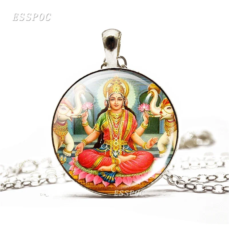 Hindu Goddess Lakshmi Pendant Necklace - Goddess of Wealth &amp; Prosperity - $8.21 CAD