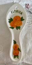 Vintage 1970’s Florida Souvenir 9.5” Ceramic Spoon Rest w Florida Oranges - $128.71 MXN