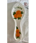 Vintage 1970’s Florida Souvenir 9.5” Ceramic Spoon Rest w Florida Oranges - $128.98 MXN
