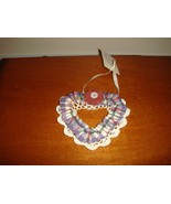 Blueberry Plaid Longaberger Fabric Ruffled Heart - $14.98 CAD