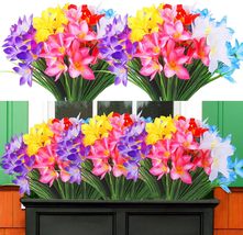 Artificial Fake Flowers for Outdoors Spring Decoration, 12 Bundles UV Resistant - £12.57 GBP