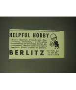 1948 Berlitz School of Languages Ad - Helpful Hobby - £14.55 GBP