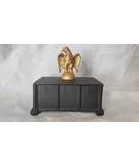 Cast Iron Art Black Tobacco Storage Box Vintage Americana Civil War Styl... - $34.65