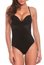 New Junior&#39;s Fullness Low Cut Thong Bodysuit Backless Body Shaper Black #9001 - £15.68 GBP