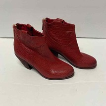 Sam Edelman Women Lisle Red Leather Ankle Boot Size 5 Western Chic Booties - £46.19 GBP
