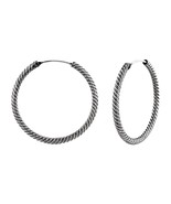 Twisted Hoop Earrings 34 mm 925 Sterling Silver - £18.39 GBP