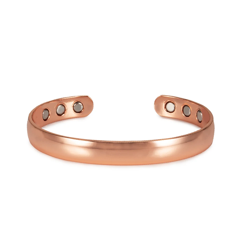 Copper Bracelet Men Matte Adjustable Cuff Vintage Wristband Magnetic Bracelet Ar - £20.22 GBP