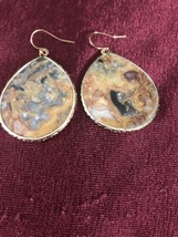 Jasper Stone 925 Silver Round Dangling Earrings Excellent Condition  - £14.30 GBP